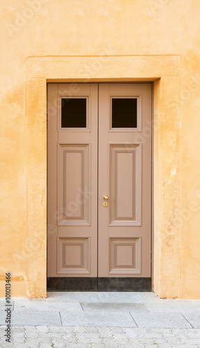 Wooden door in house