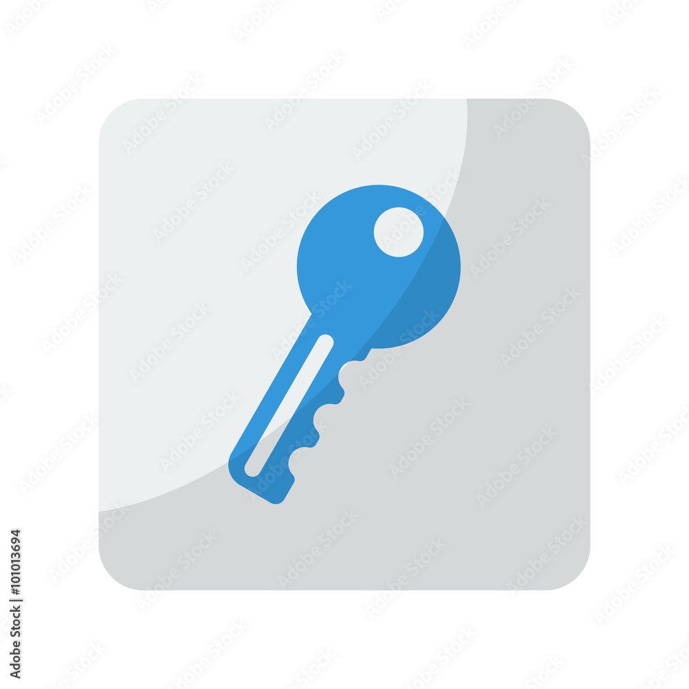 Blue Key icon on grey rounded square button on white Blue Key icon on grey rounded square button on white
