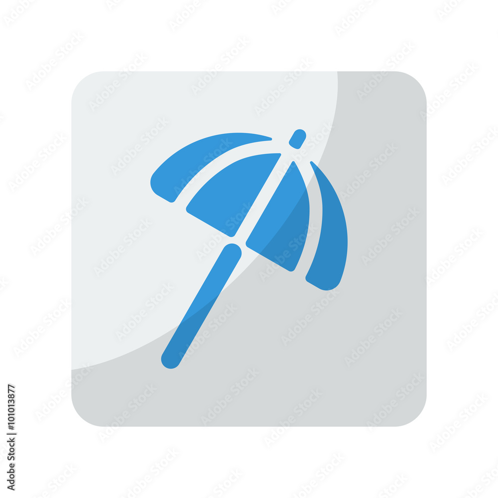 Blue Parasol icon on grey rounded square button on white