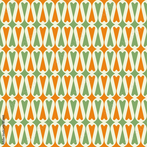 Retro heart background. Seamless pattern. Vector. レトロハートパターン