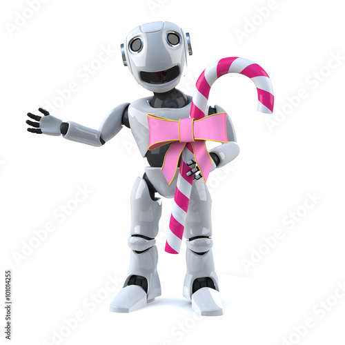 3d Robot has candy