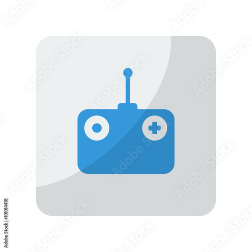 Blue Radio Control icon on grey rounded square button on white