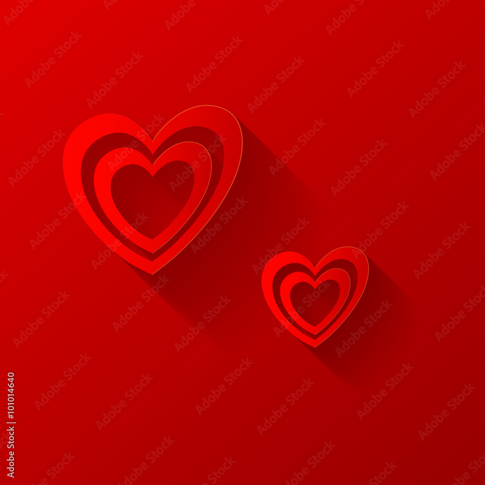 Valentines hearts on red background. Vector Valentines hearts on red background. Vector