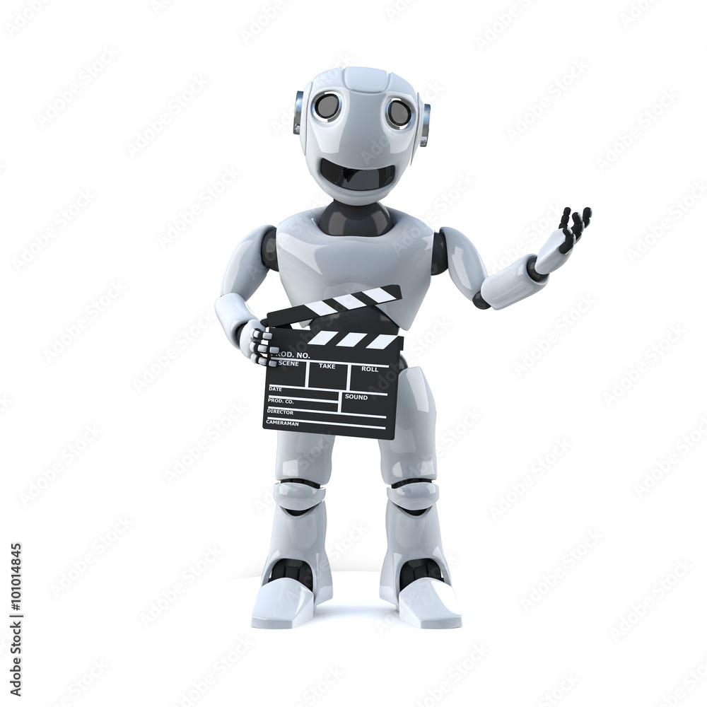 3d Robot is making a movie 3d Robot is making a movie