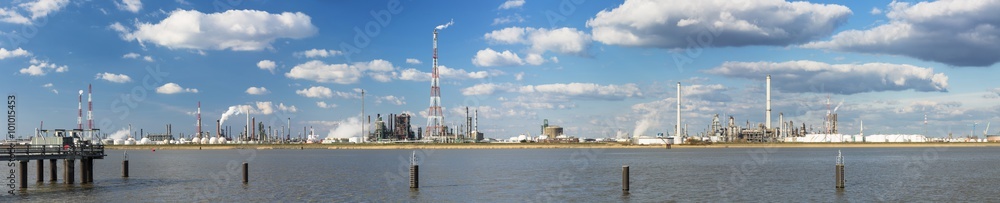 Antwerp Harbor Refinery Panorama