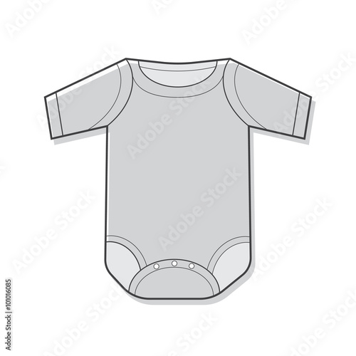 Baby bodysuit flat sketch template
