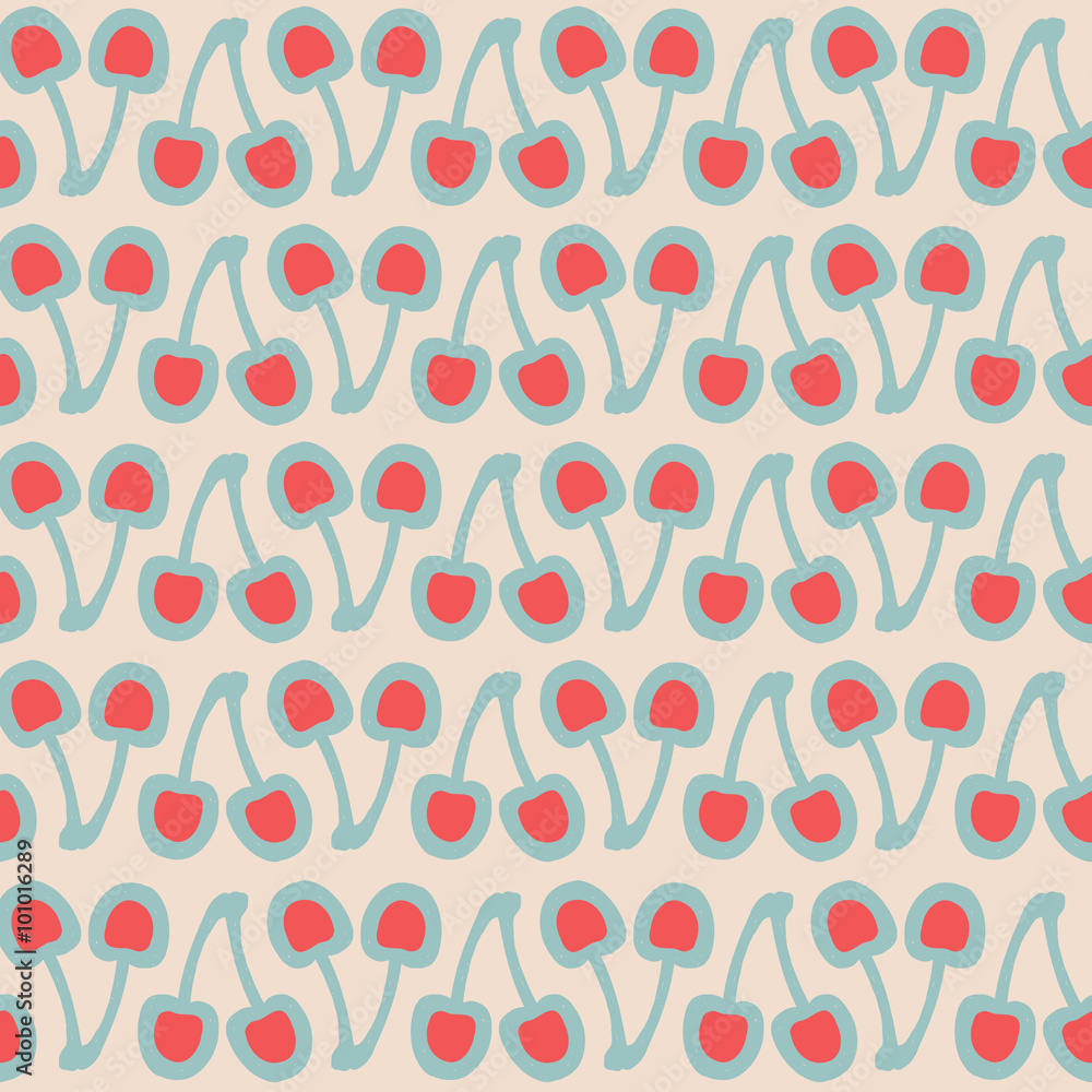 vector illustration of cherries pattern on pink background vector illustration of cherries pattern on pink background