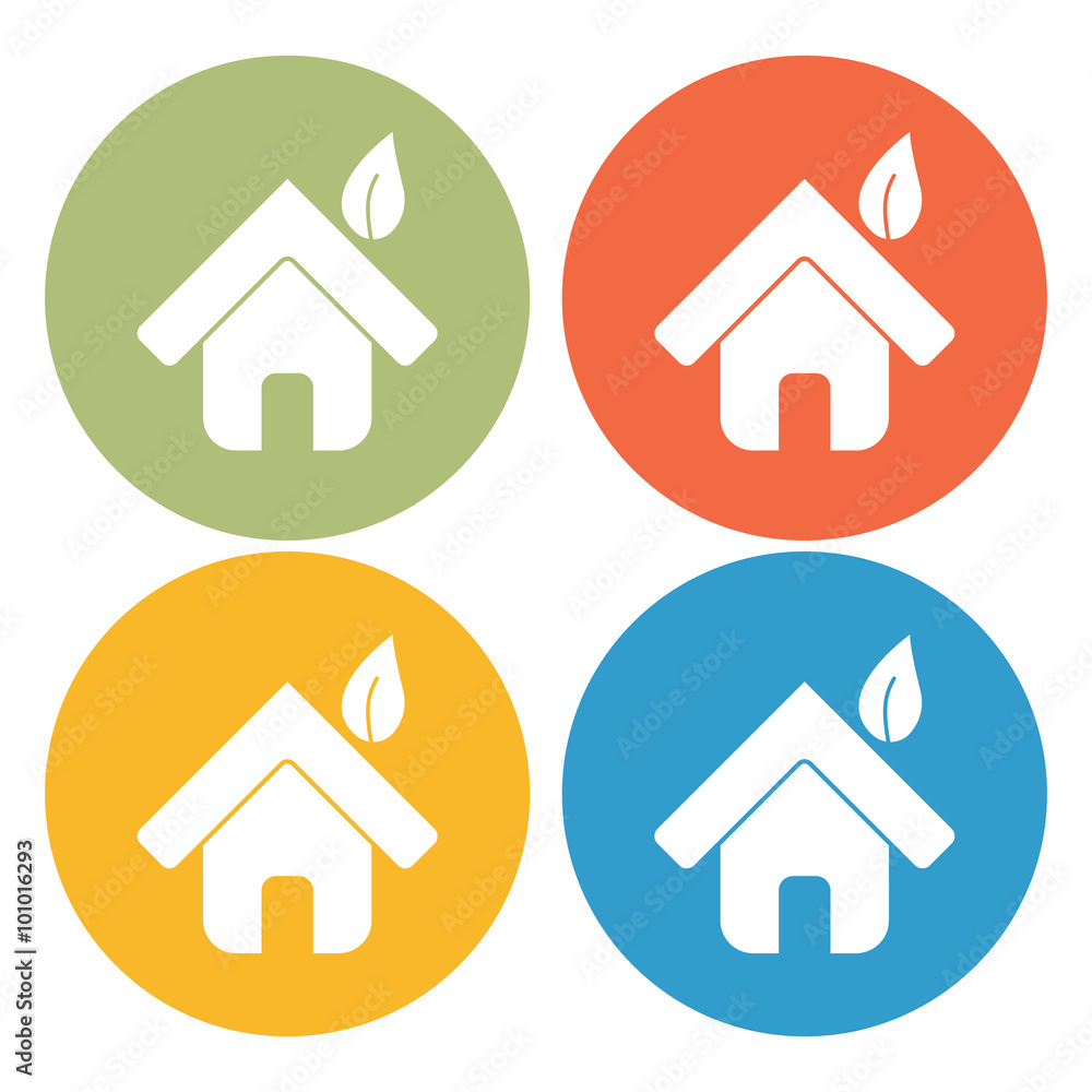 Eco house icon Eco house icon