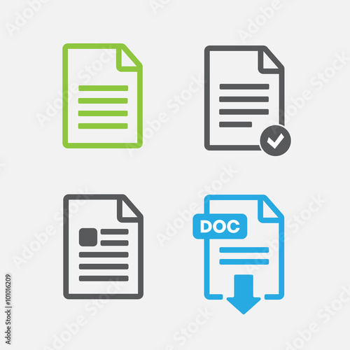 File Icons. Simple glyph stile icons in 4 versions
