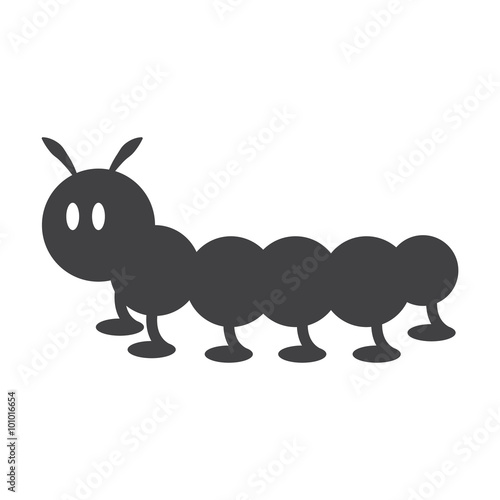 Fototapeta centipede black simple icon on white background for web