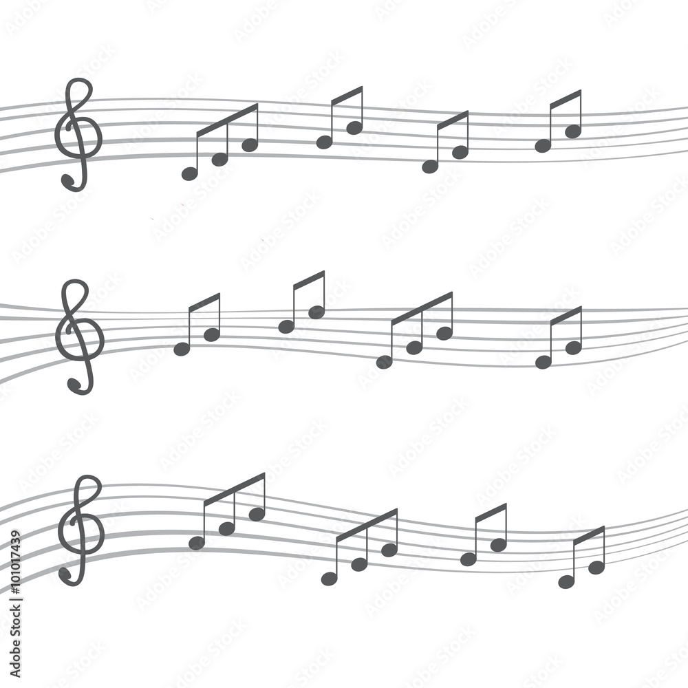 Musical notes and chords. Musical notes rounded corners style Musical notes and chords. Musical notes rounded corners style