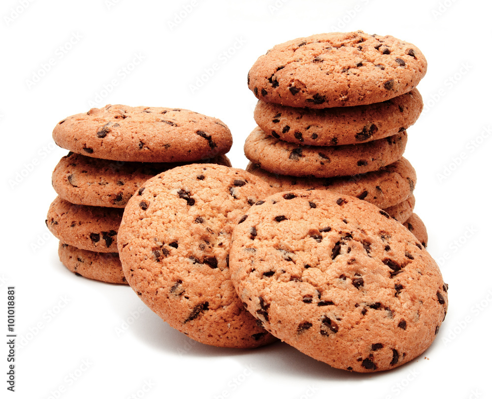 Chocolate chip cookies isolated Chocolate chip cookies isolated