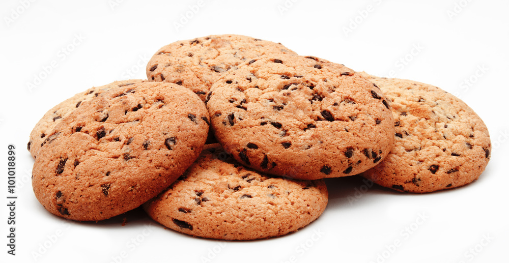Chocolate chip cookies isolated Chocolate chip cookies isolated