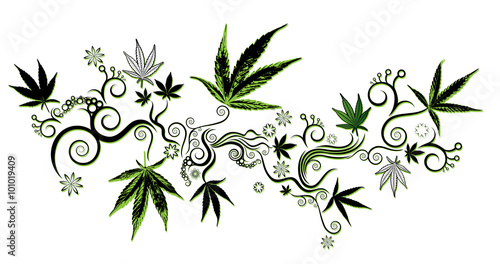 marijuana cannabis leaf symbol background vector illustration