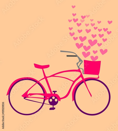 Fototapeta Naklejka Na Ścianę i Meble -  bicycle with heart valentin day