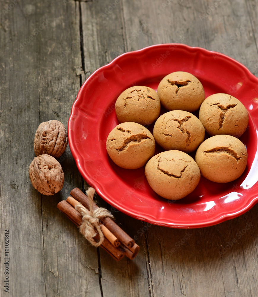Gingerbread cookies on wooden table Gingerbread cookies on wooden table