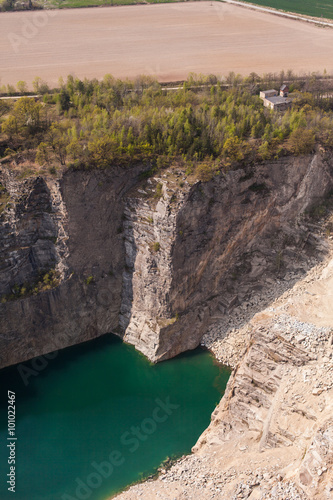 aerial view of the rock quarry