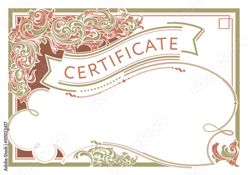 Horizontal certificate design template