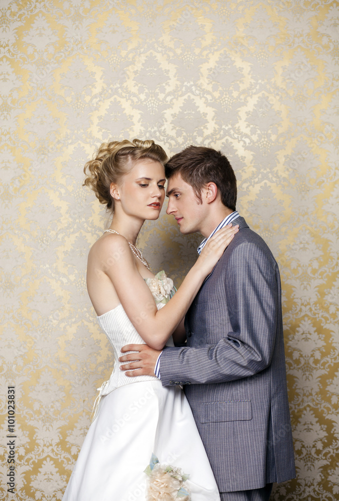Happy young Bride and groom Happy young Bride and groom