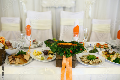 stunning unusual decorated centerpiece table with orange and yel