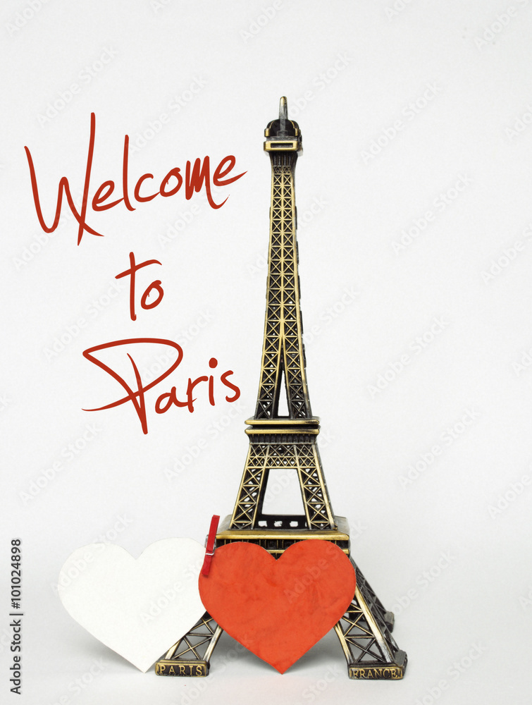 Greeting card. : France, Paris, Eiffel Tower. Welcome To Paris.
