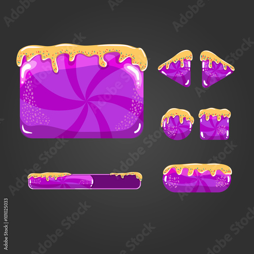Sweet vector cartoon user interface games-1