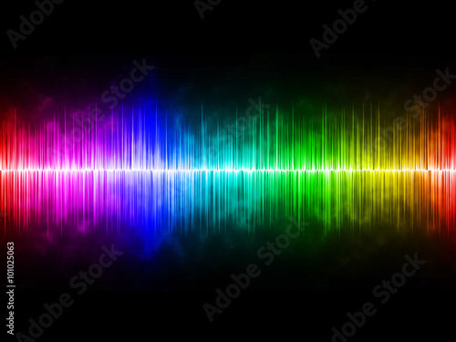 Diffusely Rainbow Soundwave with Black Background