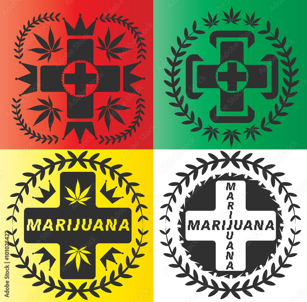 medical marijuana leaf symbol designs