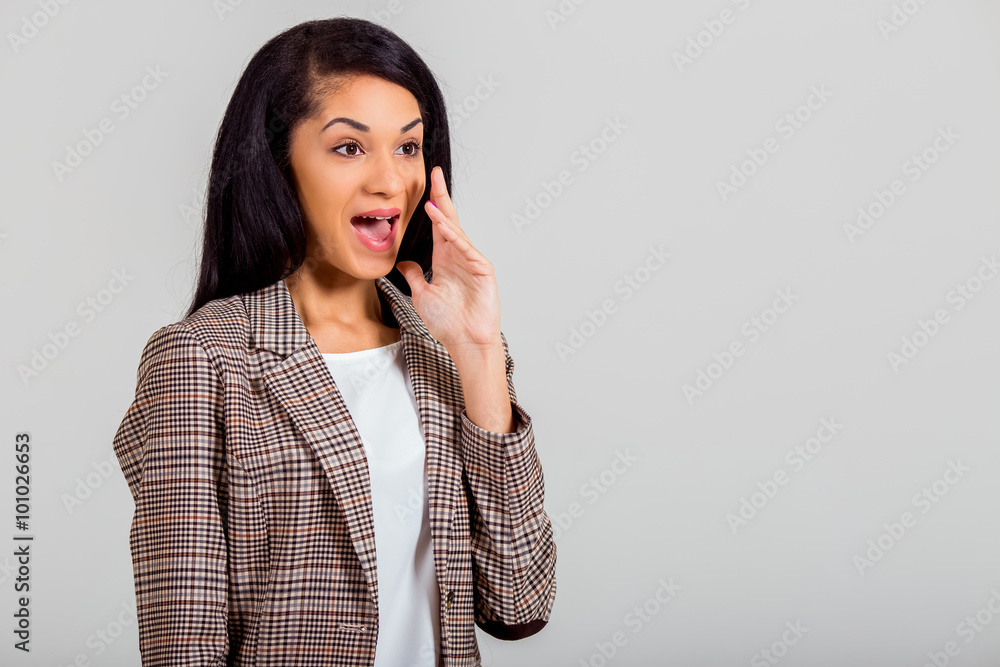 Beautiful African American women in the studio