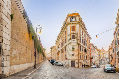 Photography old buildings along the streets of Rome