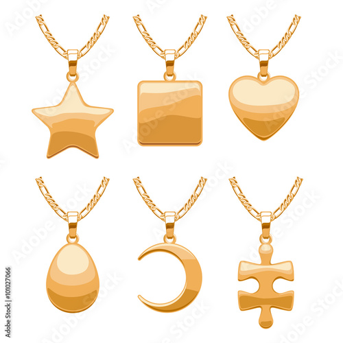 Elegant vector jewelry pendants set.