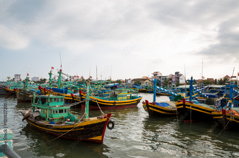 Obraz premium Fischerboote in Phan Thiet in Vietnam