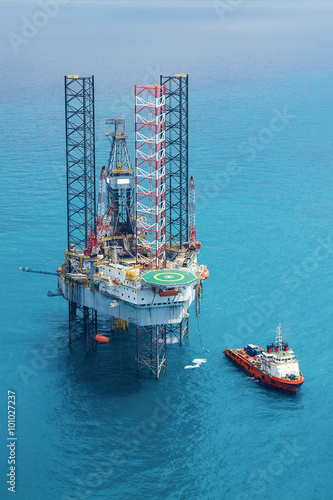 Offshore oil rig drilling platform
