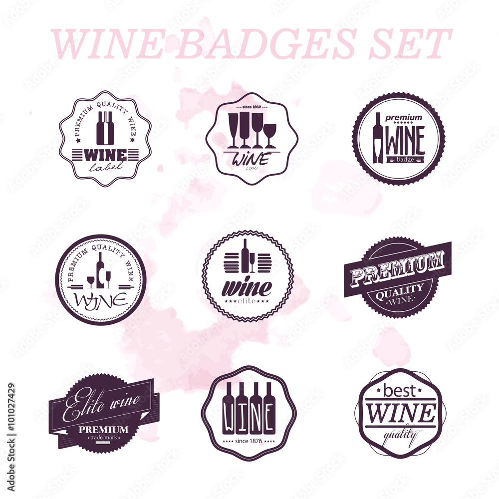 Collection of wine logo and badges