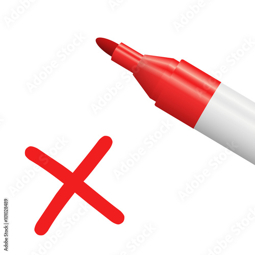 pencil with red cross