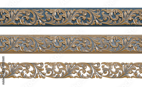 Decorative pattern with gold patina