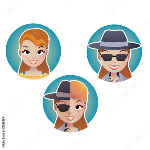 Mystery secret shopper woman half of the face