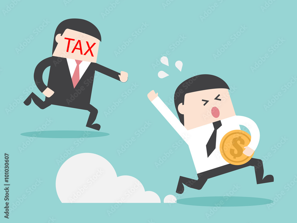 TAX hunting grab businessman with money. Flat design business financial marketing concept cartoon illustration. TAX hunting grab businessman with money. Flat design business financial marketing concept cartoon illustration.