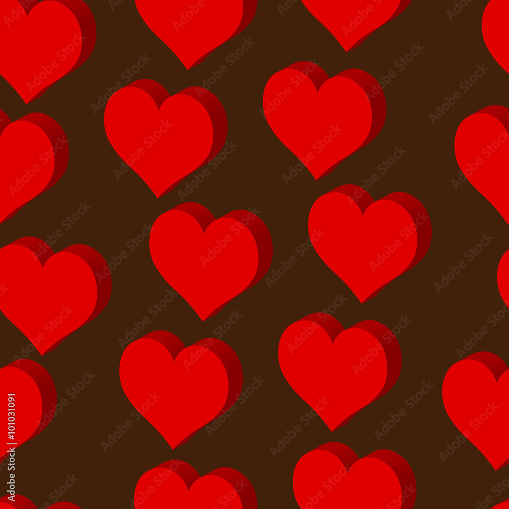 Seamless hearts on brown