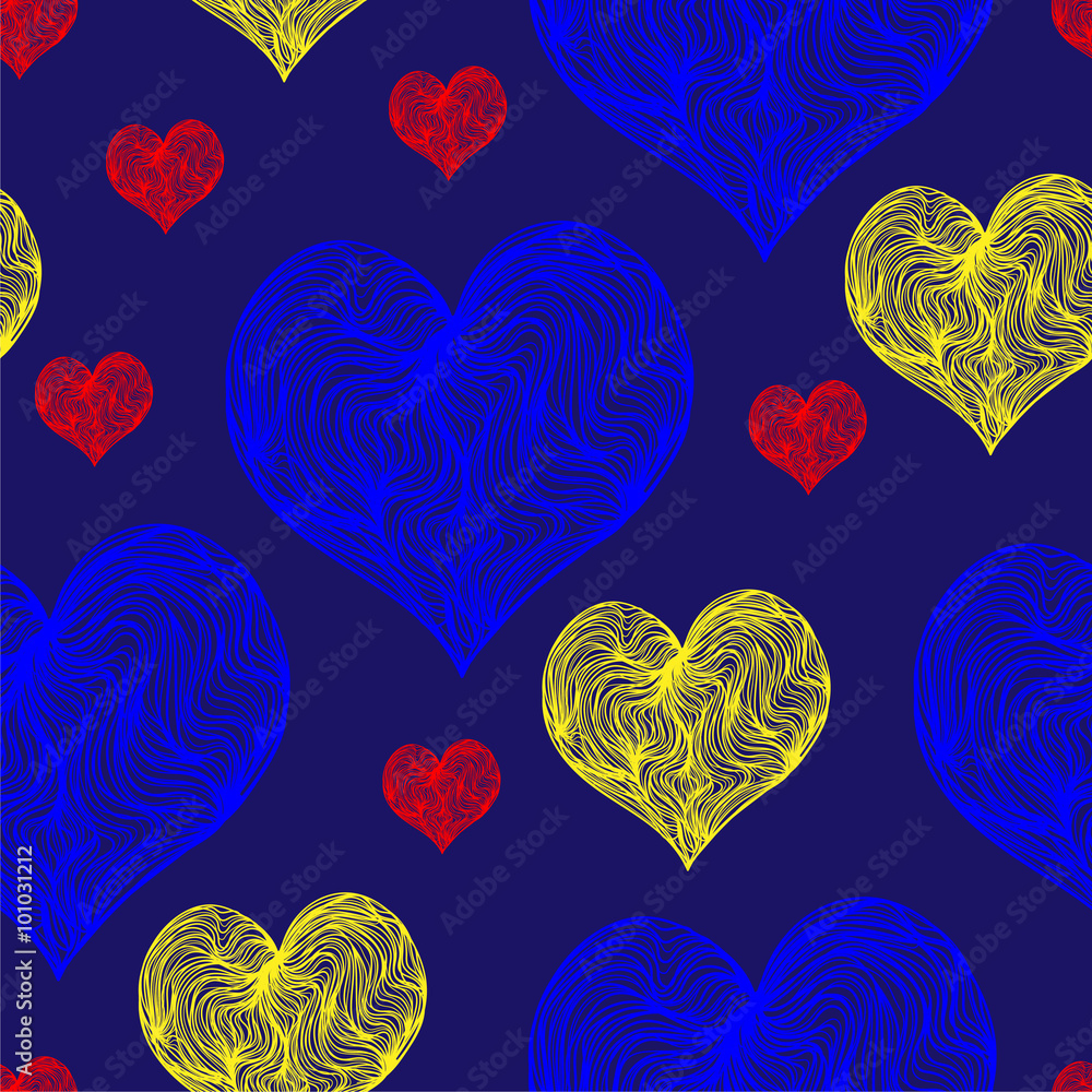 Yellow and blue hearts