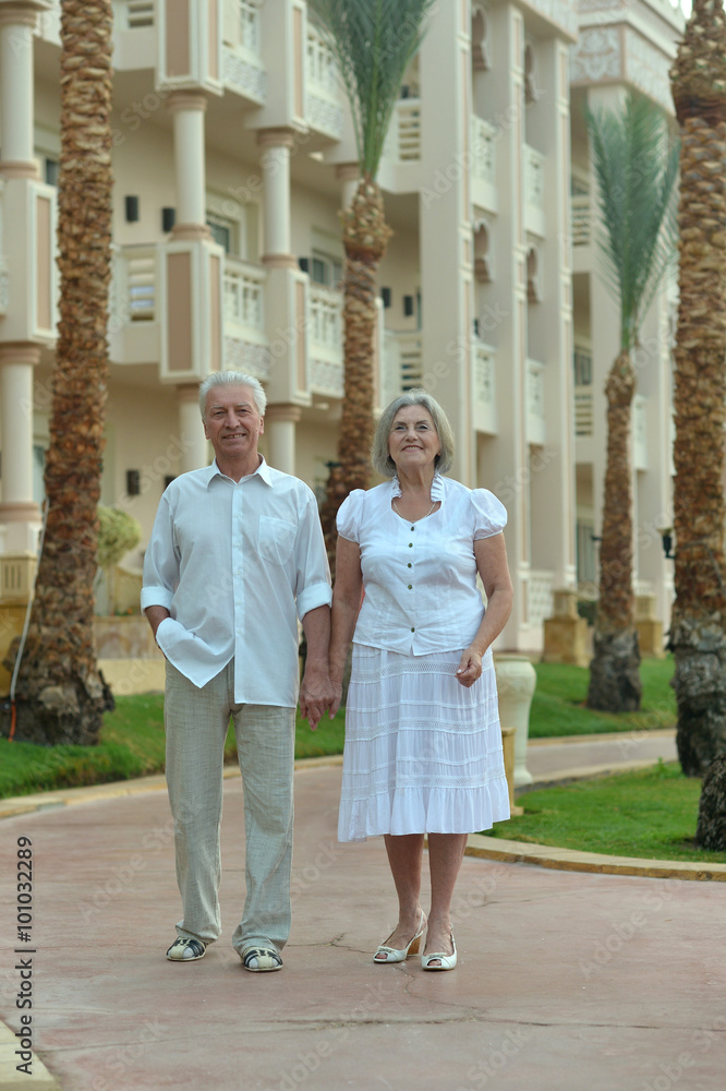 Senior couple  at hotel resort