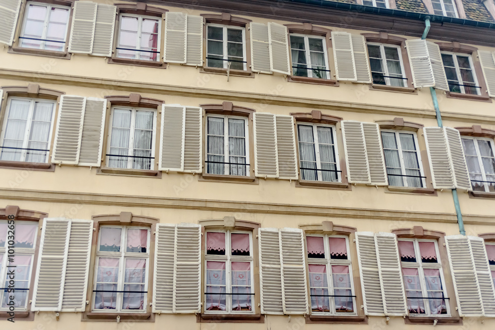 Facade with windows and shutters