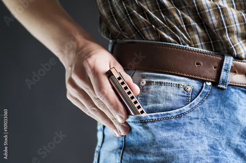 Blues harmonica in the pocket