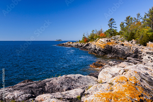 Scenic Shoreline of a Small Island in Northern Ontario