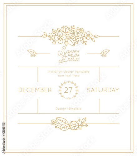 Vector wedding invitation design template