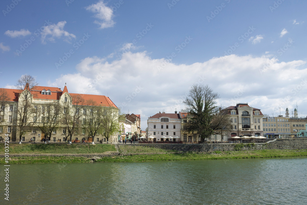 View of the Ukrainian city Uzhgorod