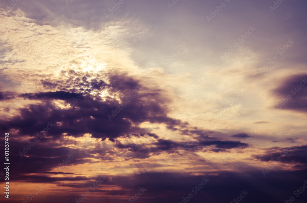 Fototapeta premium violet sunset concept