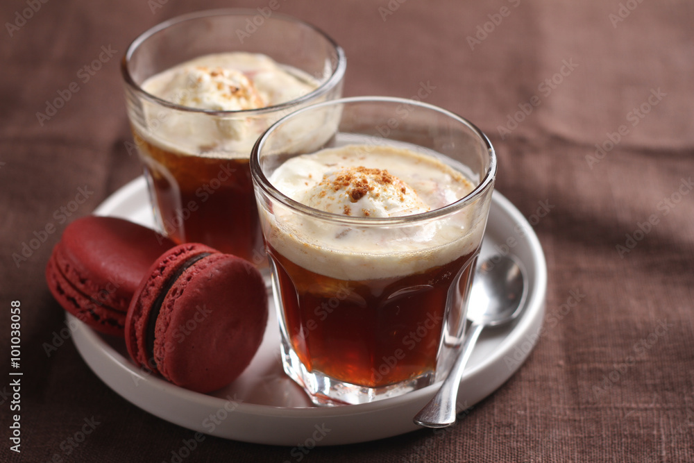 Affogato coffee with ice cream Affogato coffee with ice cream