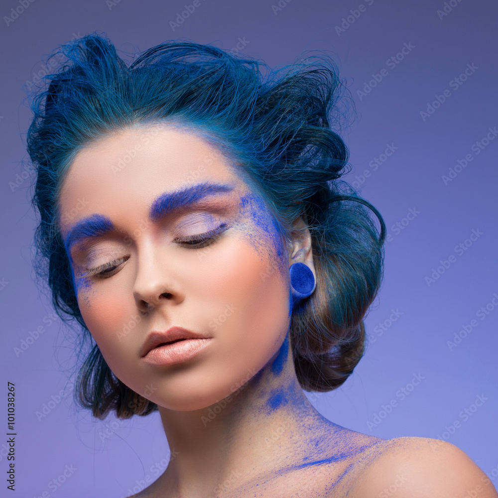 woman with creative bright make up woman with creative bright make up