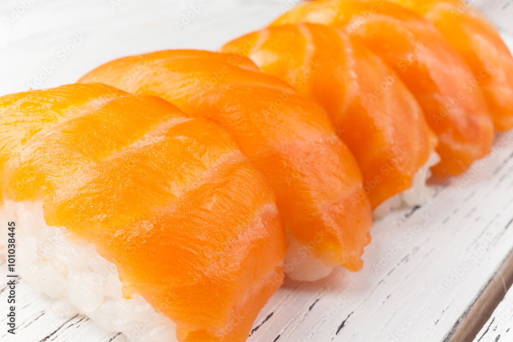 classic sushi with salmon classic sushi with salmon